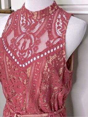 Wayf Mid Lace Dress | Color: Rose Pink | Size: S